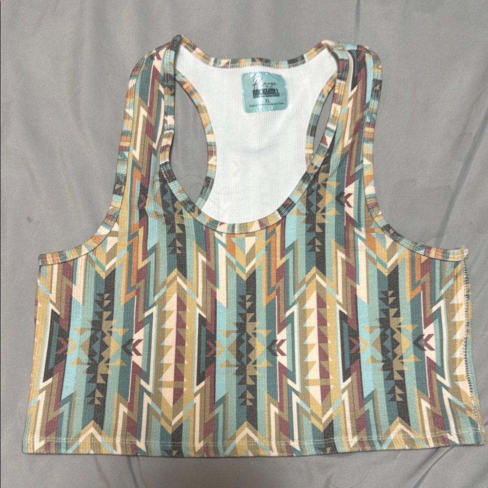 Tribal Print Crop Top